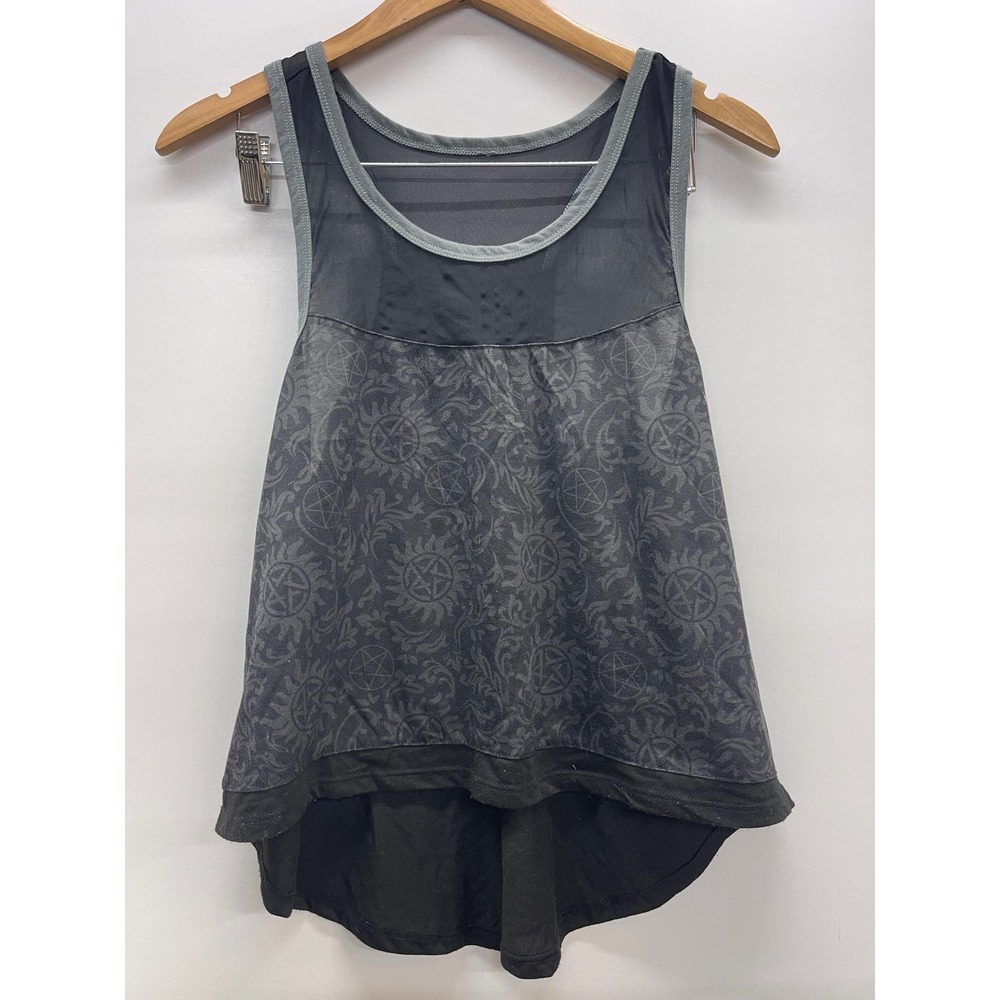Supernatural Join The Hunt Anti-Possession Symbol Tank Top Grey Black Small